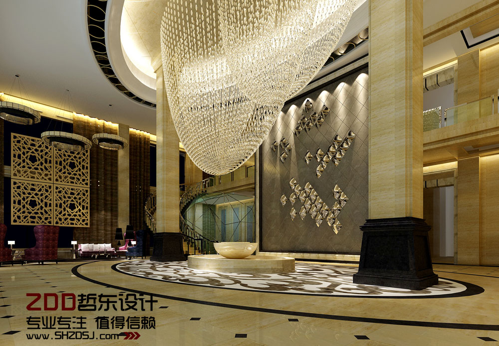 周口萬里國際五星級(jí)酒店大堂設(shè)計(jì)方案效果圖